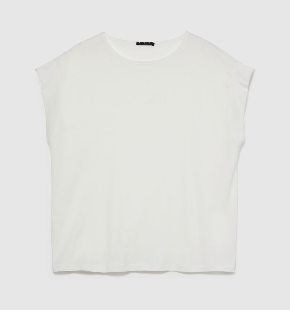 Slub t-shirt - women's short sleeve t-shirts - White | Sisley image number 6